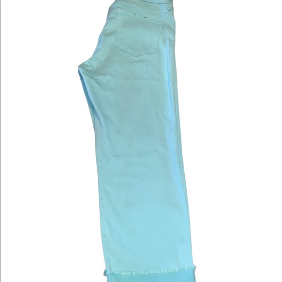 KUT from the Kloth Amy Cropped Straight Leg Women’s Cuffed Color Mint Size 14 - Picture 4 of 13